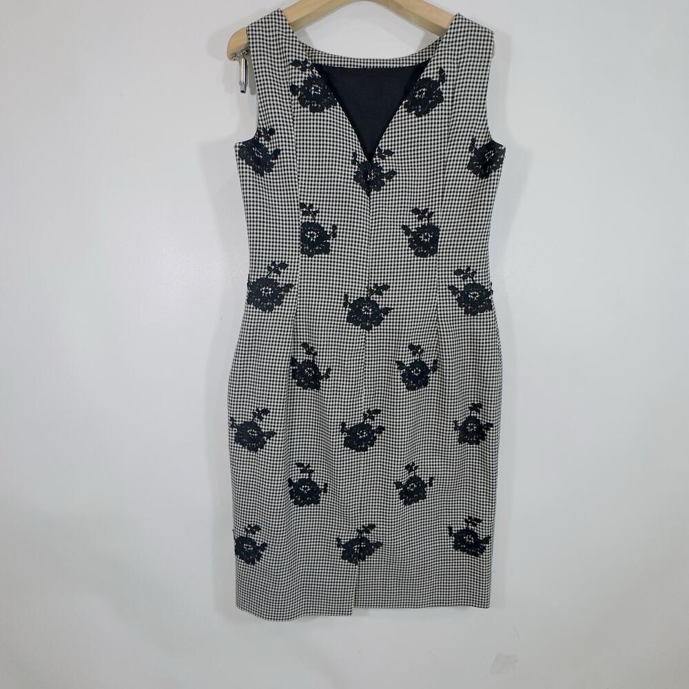 Oscar de la Renta Wool BlendHerringbone Sheath Dress Sz10 Runs Small - Picture 5 of 10